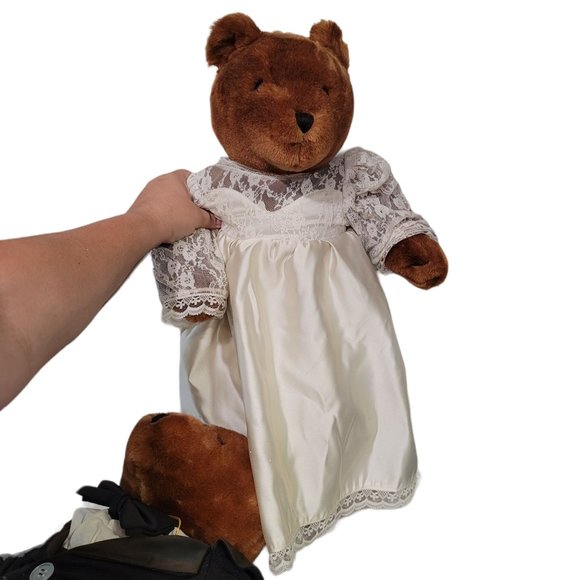 vintage 1983 Aldon heart co bride and groom teddy bears huntington beach - Picture 4 of 10